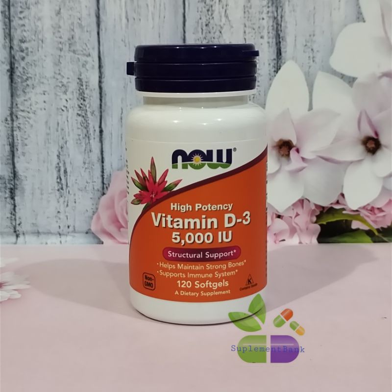 now vitamin d3 5000 iu structural support 120 softgels