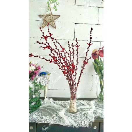bunga pusy willow in vas / bunga imlek/imlek flower/vas