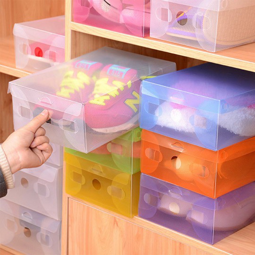 ❤️GTB❤️ Kotak Sepatu Lipat Transparan Serbaguna Shoes Box Organizer Multifungsi R001