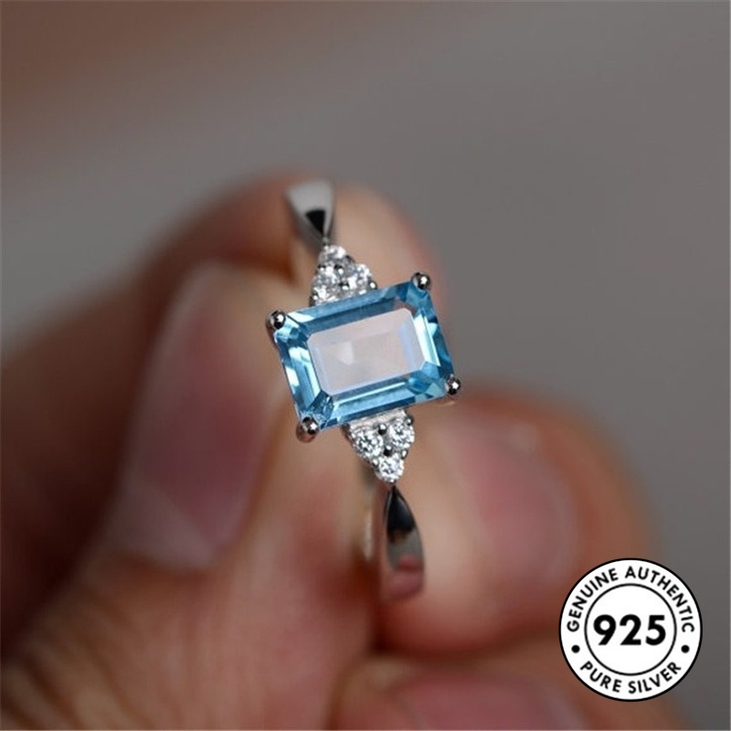 Cincin Bahan S925 Silver Aksen Permata