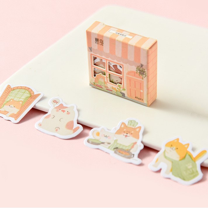 [MILOLI] 45Pcs CUTE CHARACTER Deco Sticker DIY Scrapbook Stiker Jurnal Diary Planner Kotak - B0127-4