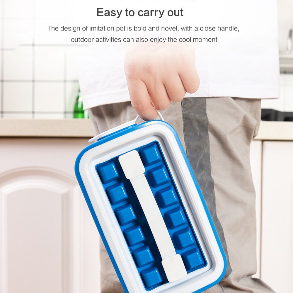 Cetakan Es Batu Ice Cube Maker Tray Storage - TW-160 - Blue