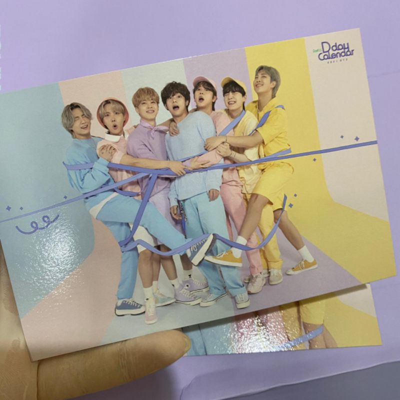 BTS Photocard Postcard Official Festa D day Calendar Sharing D-10 Group RM JIN V JK JIMIN SUGA Jhope