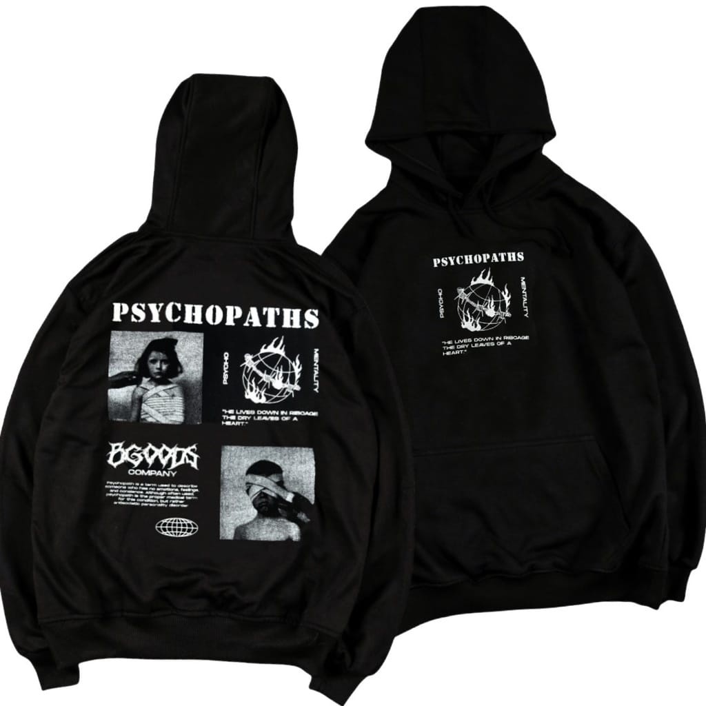 Jaket Sweater Hoodie Bgoods Black Humandeath Bahan Katun Premium Tebal