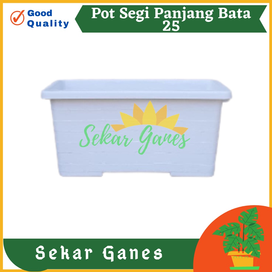 Pot Segi Panjang Bata 25 Cm Pastel Pink Hijau Biru Pot Bunga Panjang Roemah Pot Kotak Bagus