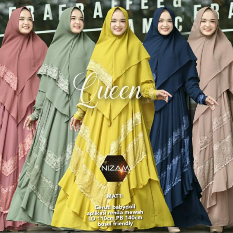 GAMIS CERUTY BABYDOLL QUEEN SYARI BUSUI BY NIZAM