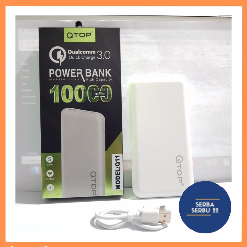 Powerbank QTOP Mobile Power Qualcomm 10000mAh Q11 ORIGINAL 100% [SS]