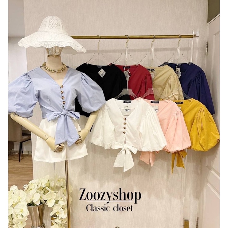 ATASAN ZOOZY MODEL CROP LENGAN PUFF/BLOUSE BANGKOK (BJZY333)