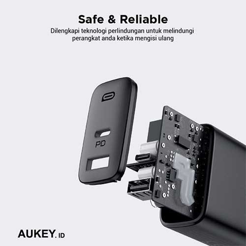 Aukey PA F3S Charger Swift Mix 32W 2 Port PD Original Garansi Resmi