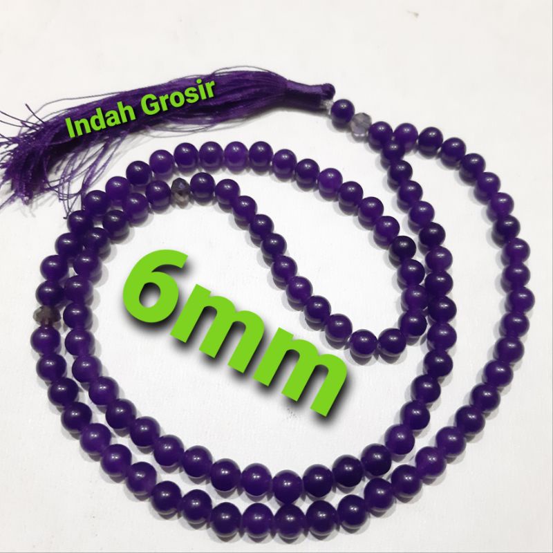 TASBIH BATU KECUBUNG WULUNG KRISTAL 6MM 99BUTIR SUPER HALUS ORIGINAL