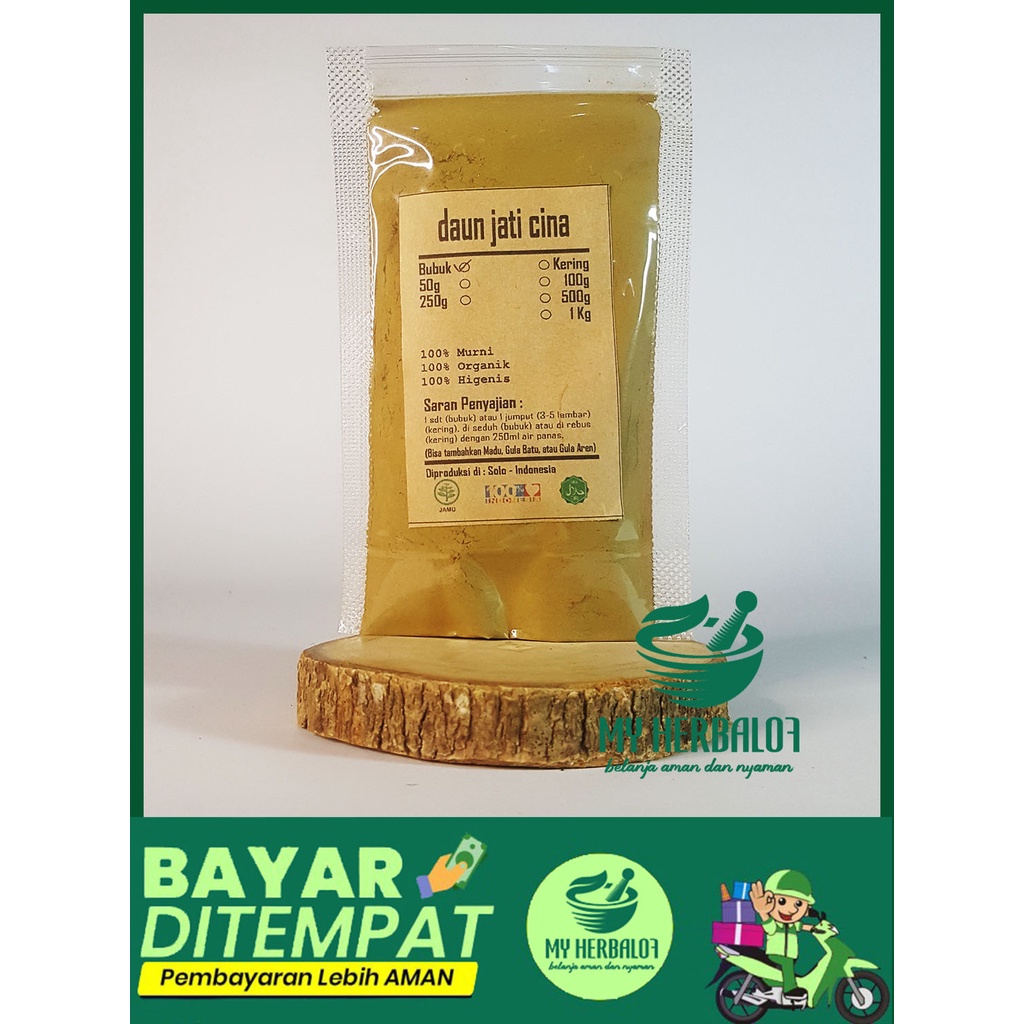 Obat Herbal Jamu Daun Jati Cina Bubuk Pelangsing Badan / Obat Wasir Ambeien Ambeyen / Obat Perut Kem