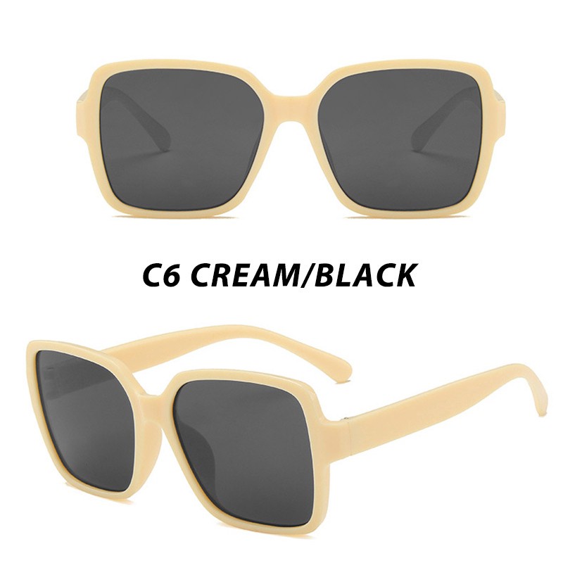 ✅Grosir Jam Senen -  Korean Fashion Style Kacamata Hitam Wanita Oversized Frame Kacamata Hitam Sunglasses