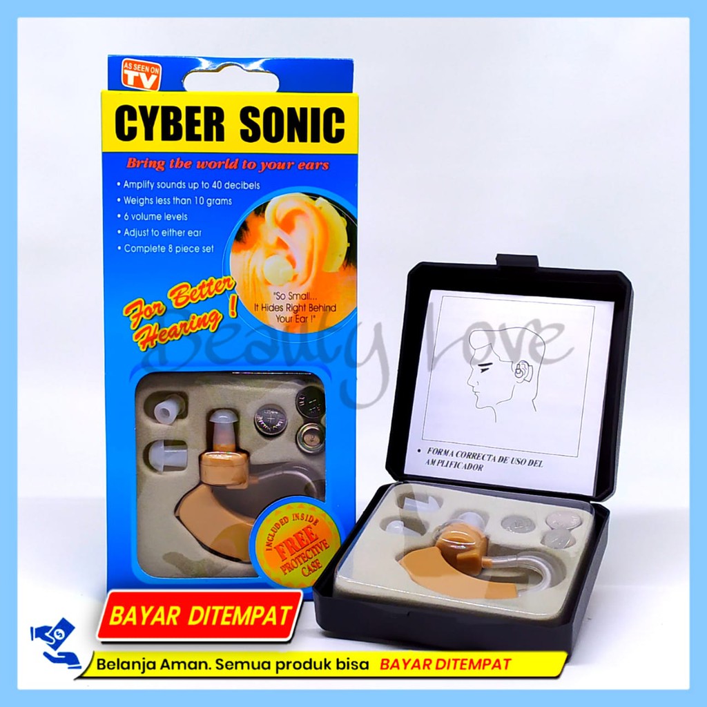 [ GRATIS 3 PCS BATERAI ] Alat Bantu Pendengaran Cyber Sonic ORIGINAL 100% Alat bantu dengar telinga