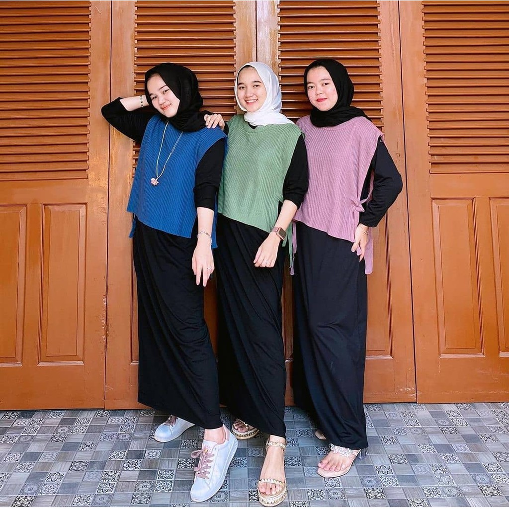 VEST RAJUT WANITA/ROMPI KNIT KOREAN/VEST KNIT MASA KINI ALL SIZE/VEST RAJUT OOTD SELEBGRAM