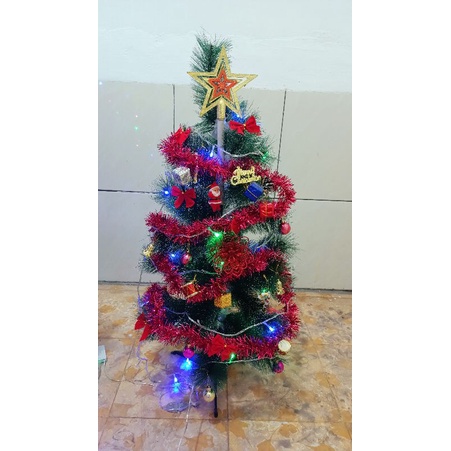 Pohon natal 3feet (90cm) , komplit seperti gambar