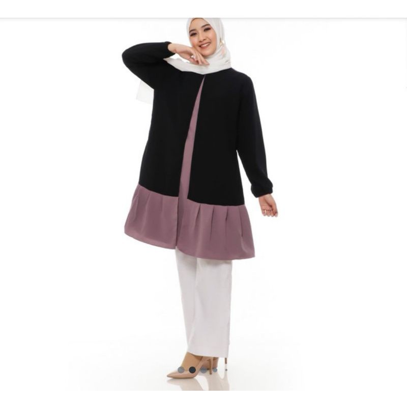 JF7005 Tunik lilac cardi rempel