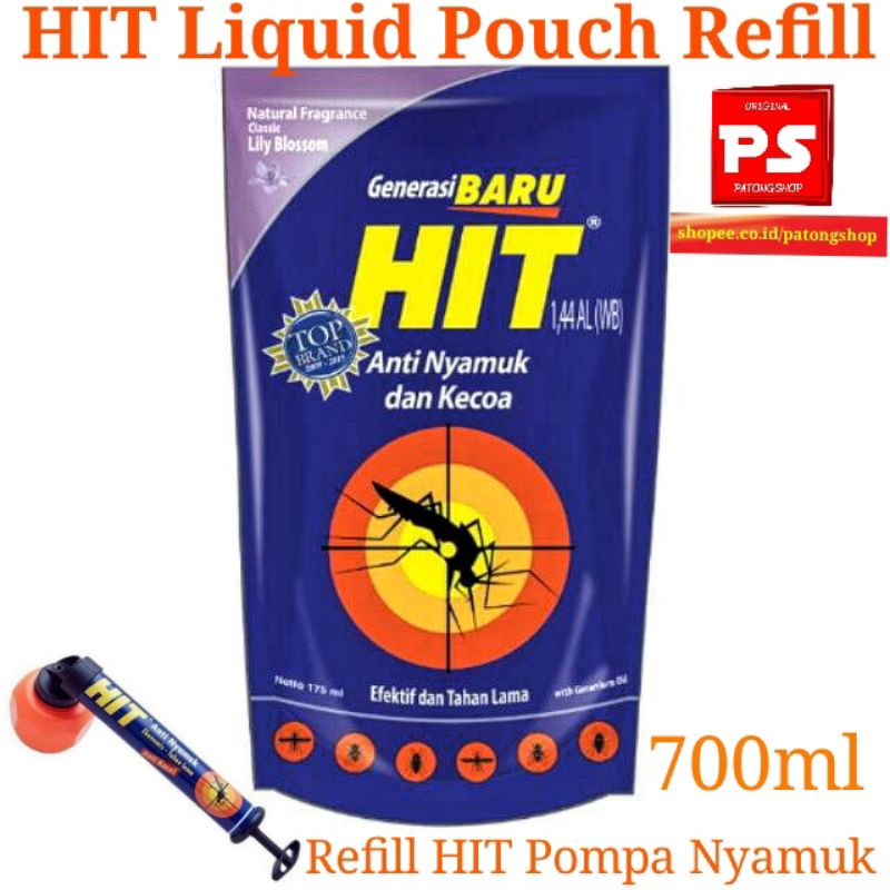 HIT cair isi ulang semprotan nyamuk / HIT Liquid Pouch Refill 700ml