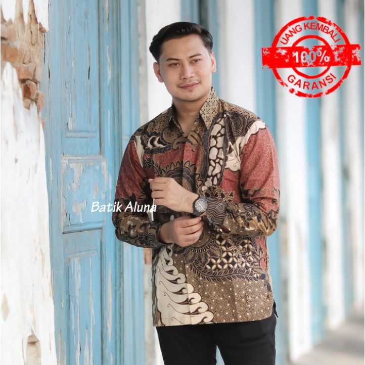 Batik Pria Lengan Panjang Batik Pria Aluna Sragen ABS072
