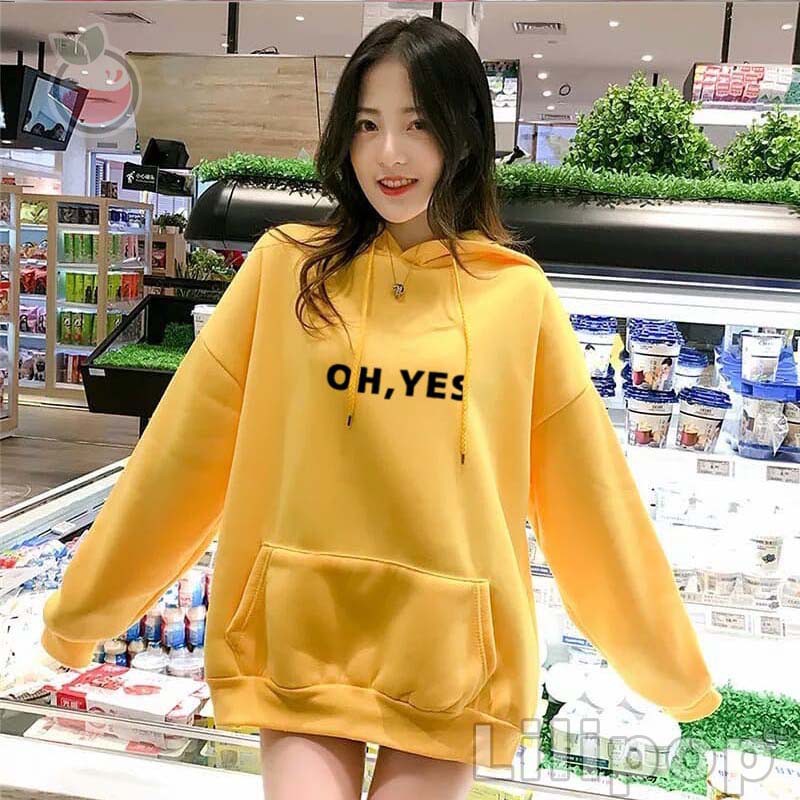 Lilipop.id Sweater Hoodie Wanita Oh Yes Jumper