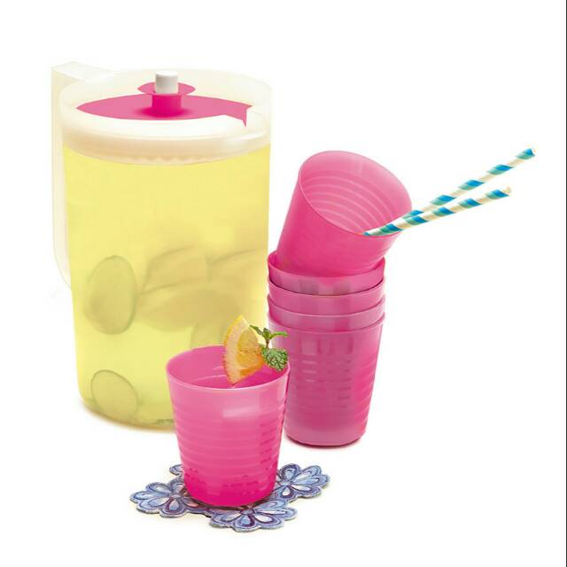 AUBERGINE PITCHER SET OF 7 TEKO GELAS PLASTIK SUNDAY SOPHIE PARIS