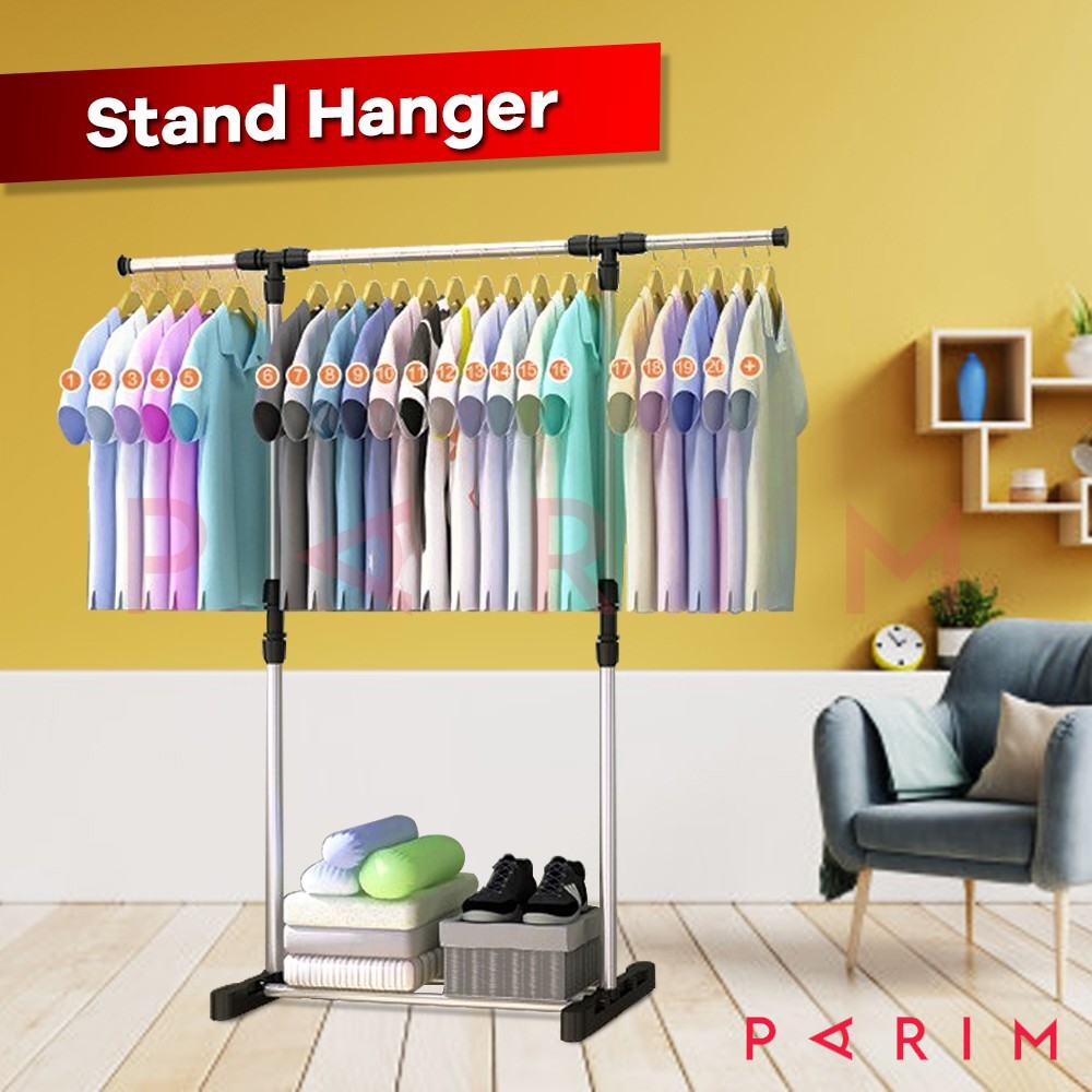 PARIM Stand Hanger Single Rak Baju Dekorasi Rumah Tangga Gantungan Baju Tanpa Roda PRM-111