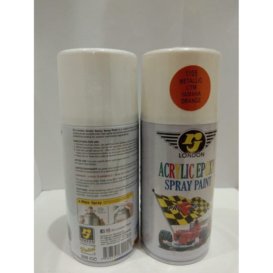 RJ London 300CC CTM Yamaha Orange (1105) Spray Paint, Cat Semprot