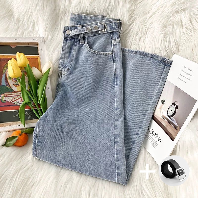 ✅COD kekinian celana wanita jeans panjang high waist korean style(gambar fisik)