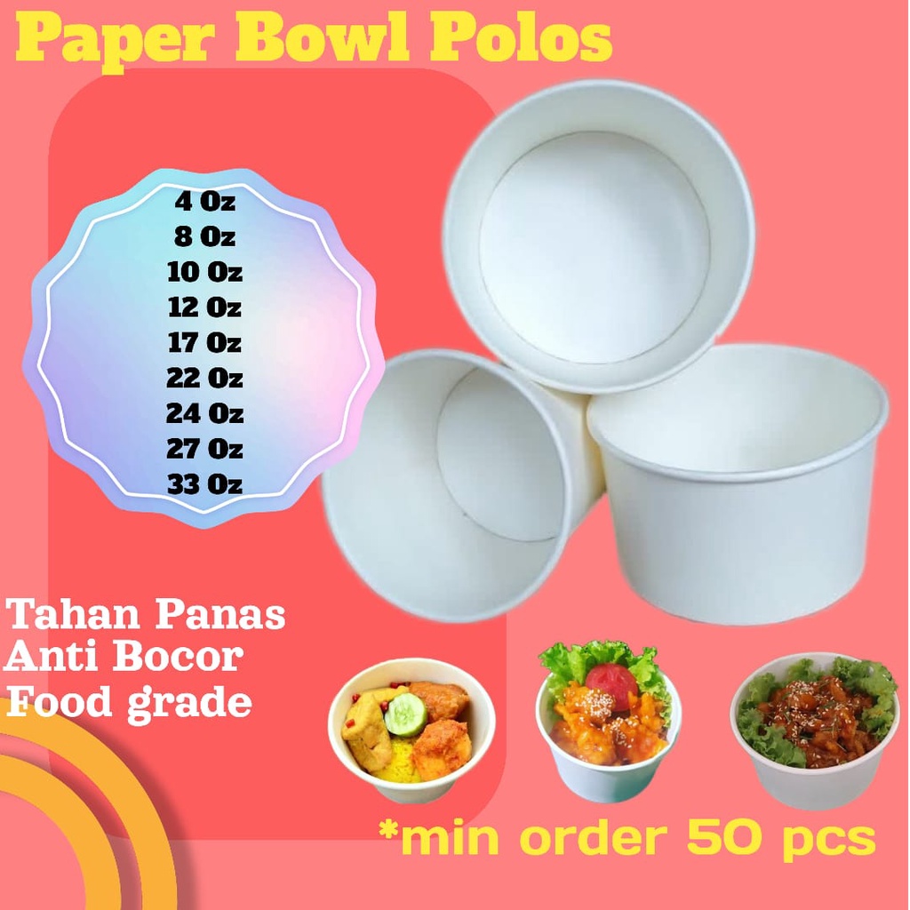 Mangkok Mangkuk Wadah Tempat Paper Papper Cup Rice Bowl Plastik Keramik Ayam Jago Mie Ayam Bakso Sup