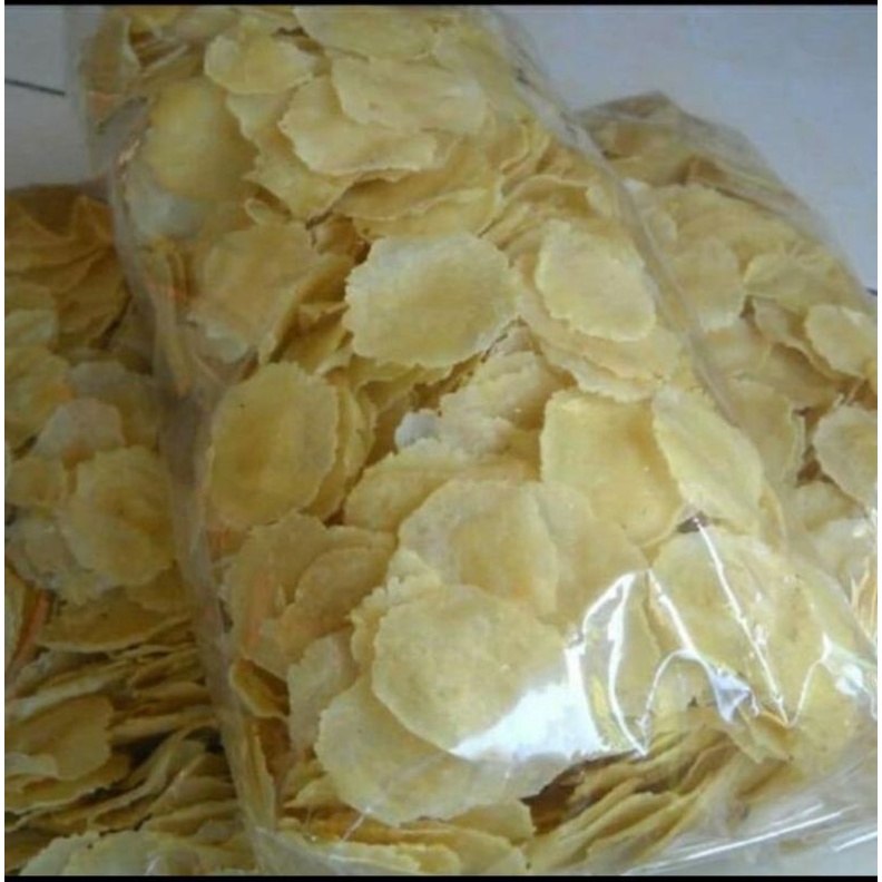 

Makanan snack ringan cemilan sehat murah emping melinjo siap goreng rasa original