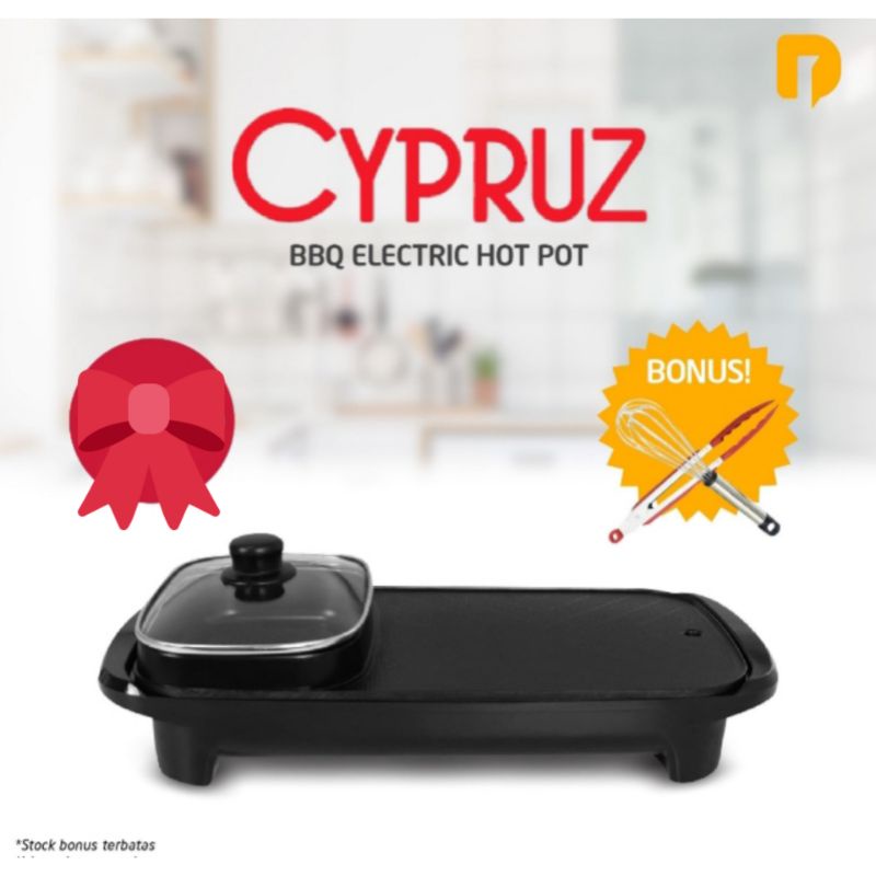 Cypruz BBQ Grill -BBQ Grill Pan - BBQ Grill Pan Hot Pot BBQ Electric Hot Pot