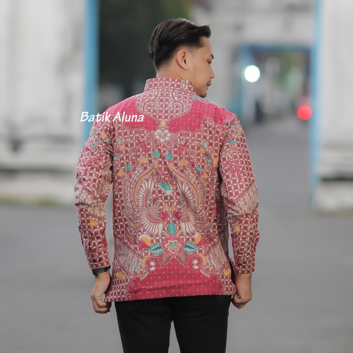 Batik pria lengan panjang Kemeja Atasan Baju batik pria laki laki lengan panjang premium cowok solo