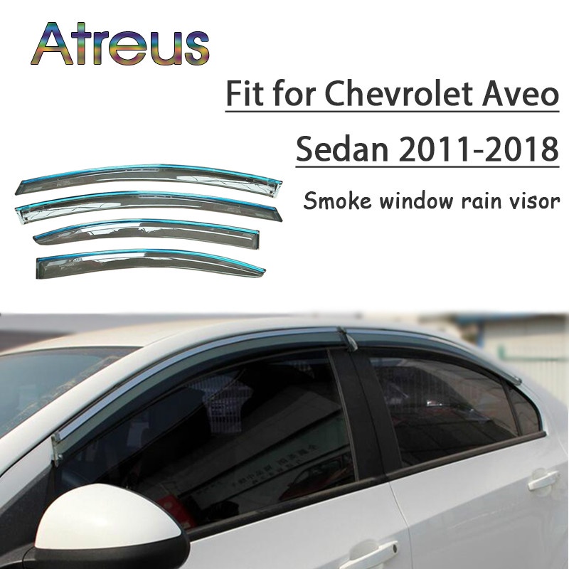 1 Set Deflektor Jendela Mobil Bahan ABS Untuk Chevrolet Aveo Sedan 2011-2018