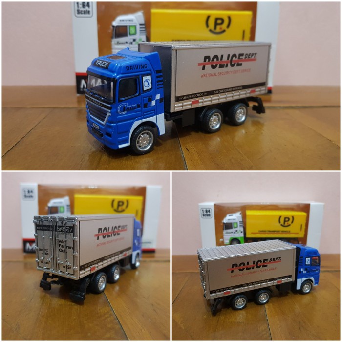 Diecast mobil truck kontainer cargo - Miniatur mobil truk kontainer