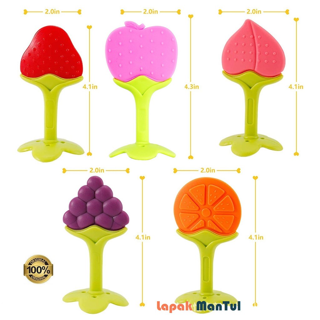 LM-0027 Mainan Gigitan Bayi Model Buah - Baby Fruit Teether - Gigitan Bayi BPA FREE