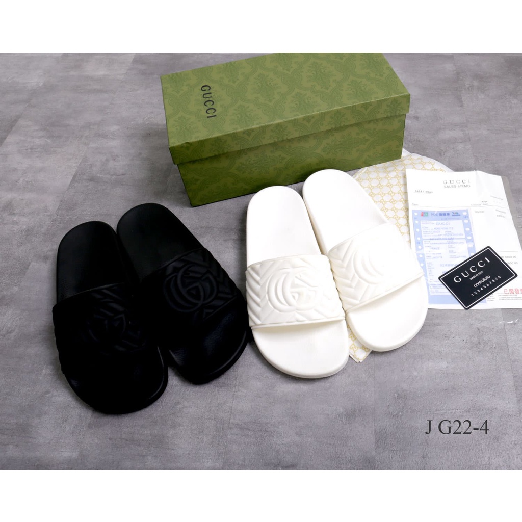 G22-4 SEPATU IMPOR GUCCI MENS RUBBER SLIDE MIRROR 1:1