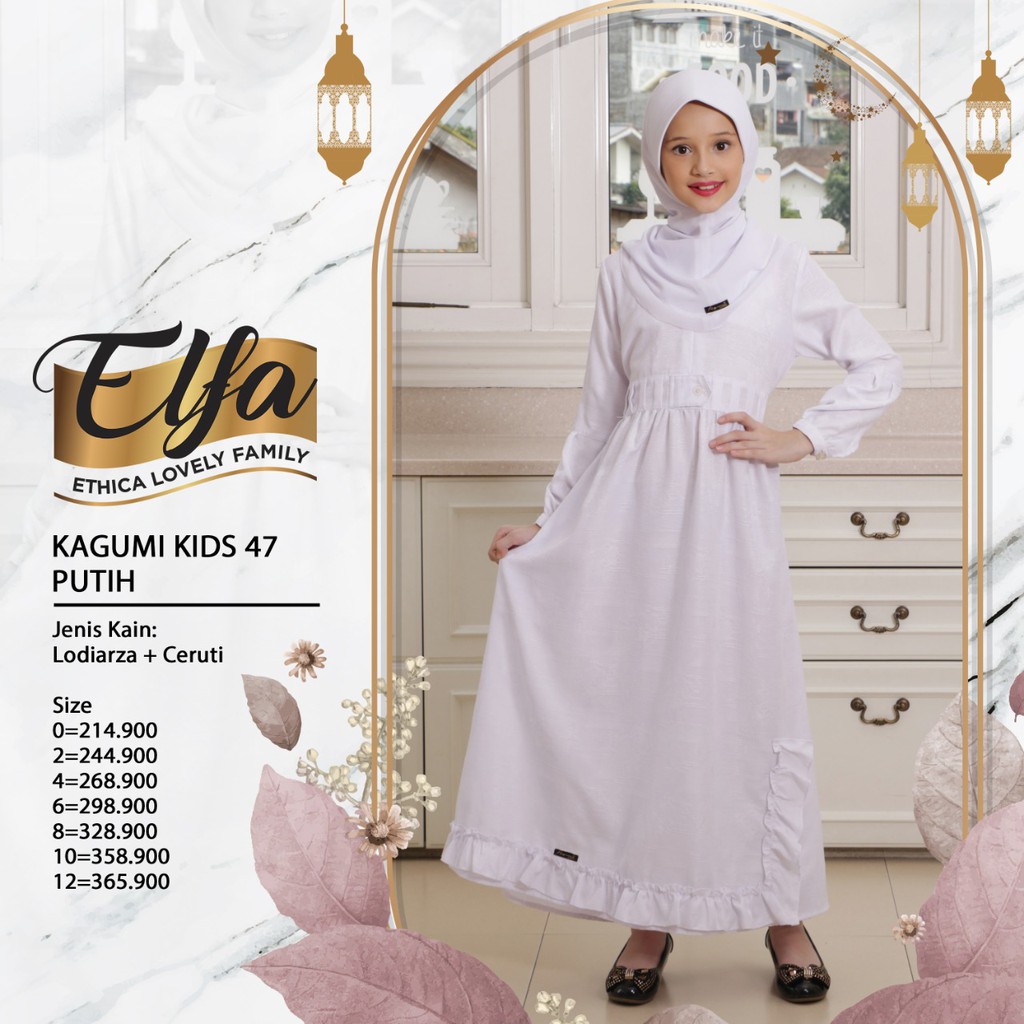 GAMIS ANAK ETHICA KAGUMI KIDS 47 PUTIH