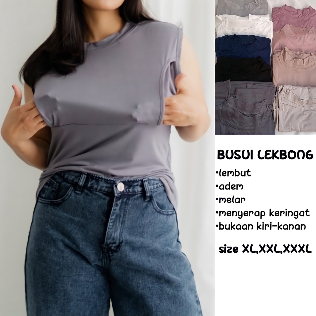 Baju Manset Menyusui Bunsui Lekbong Kutung Polos Bahan Spandek Rayon Premium