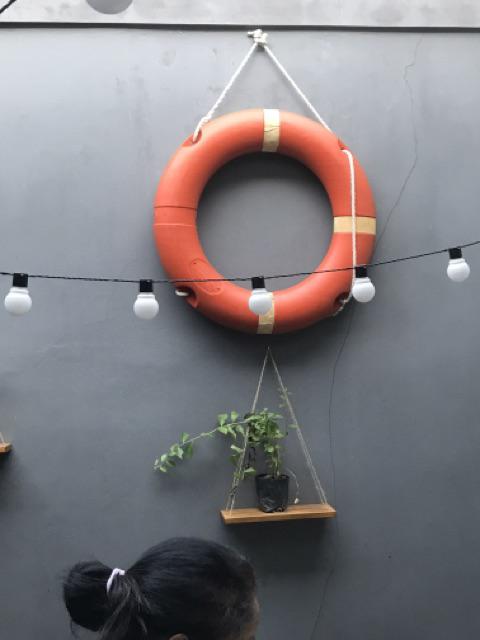 Rak Melayang Dinding Hanging Floating Selves Kayu Tali Goni