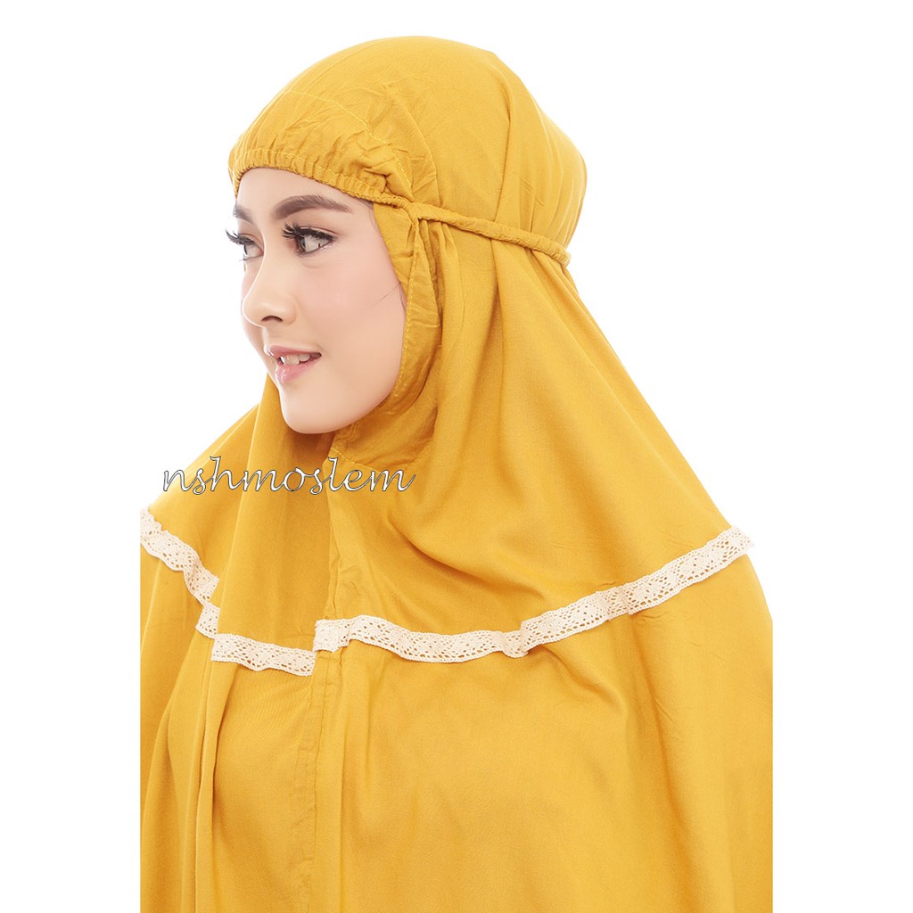 MUKENA DEWASA PARASUT TAS  PENSIL CANTIK PITA RAJUT  by NSH 