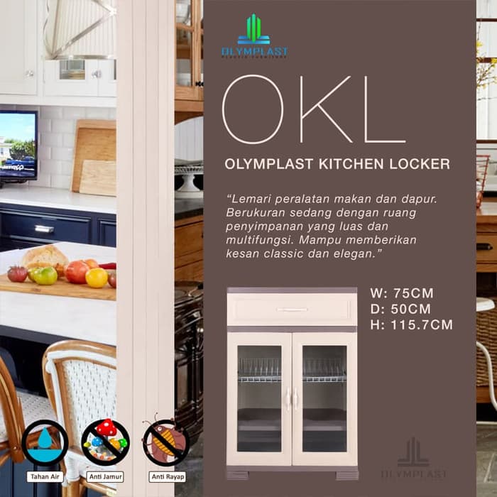 Kimberlyonshop Rak Piring Plastik Kitchen Locker OKL Olymplast