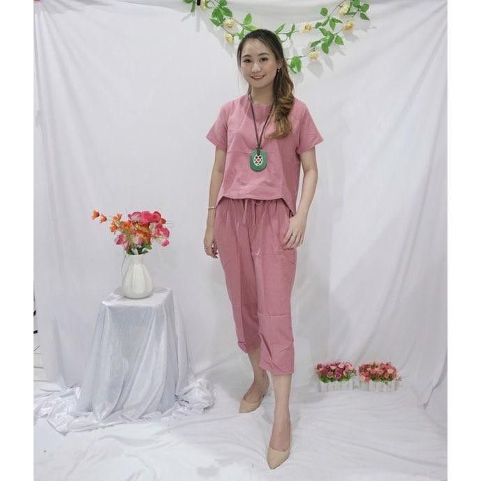 BLOOMS DAILY ONE SET / TIE DYE ONE SET RAYON / STELAN PIYAMA WANITA-MERLYN DUSTY
