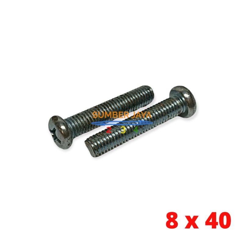 Baut JP 8 x 40 putih isi 10 pcs / Skrup JP 8 x 40 TERMURAH