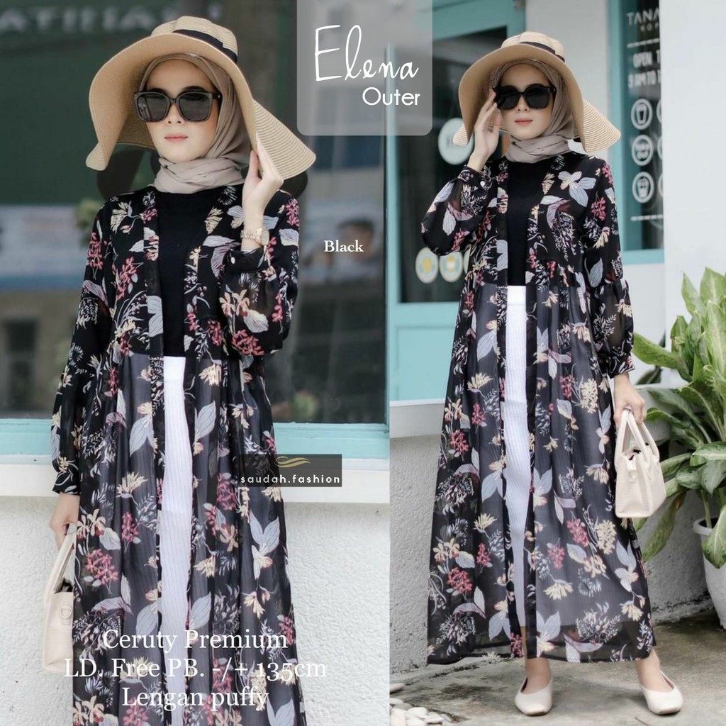 ELENA OUTER CERUTY MOTIF KEKINIAN / OUTER CERUTY TERBARU / LONG OUTER MOTIF / CARDI CERUTY MOTIF / C