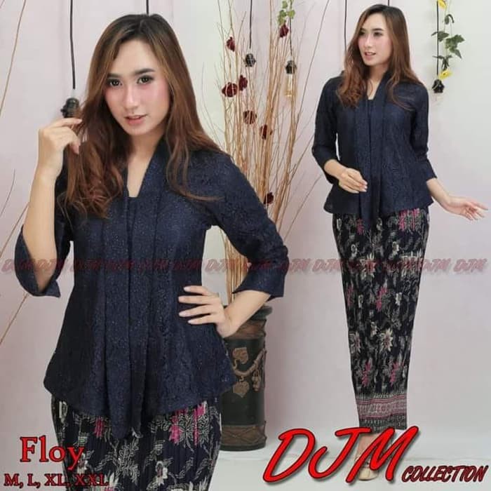 Setelan Kebaya Modern Floy Brukat Hitam