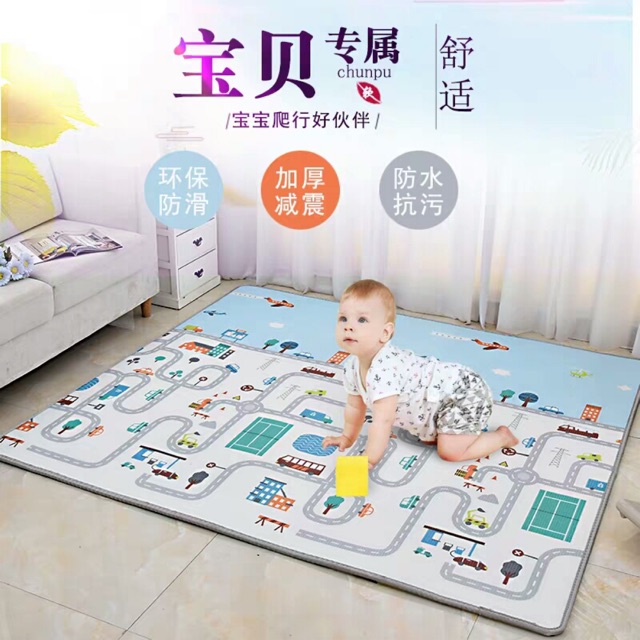 Playmat Premium Anak Bayi Lipat Tebal 5mm Double Pad 2 Ukuran Motif Random Playmat 180 x 200cm Alas Main Anak Tikar Bermain sangat Aman-3