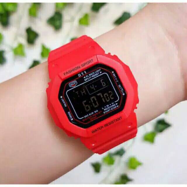 Jam Tangan Wanita/Pria Sporty XS11 Digital Strap Rubber