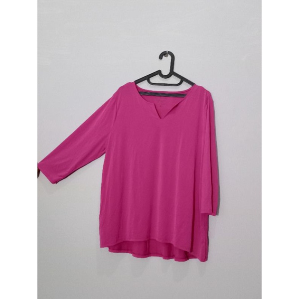 Blouse lengan panjang Ld 120 pink polos chicos bigsoze jumbo
