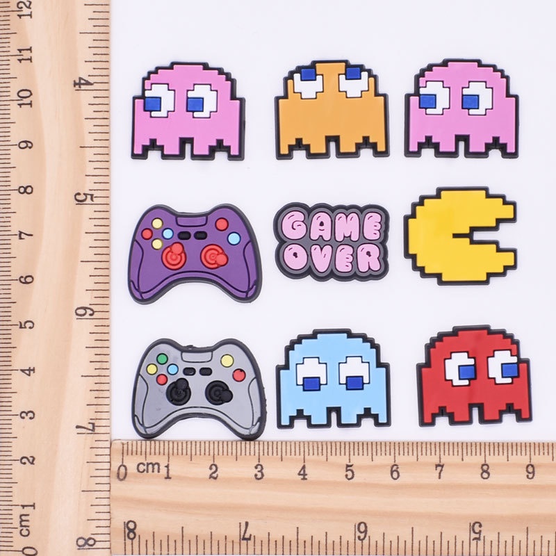Charms Pins Sepatu Seri Pac-Man Crocs Untuk Anak Laki-Laki Dan Perempuan