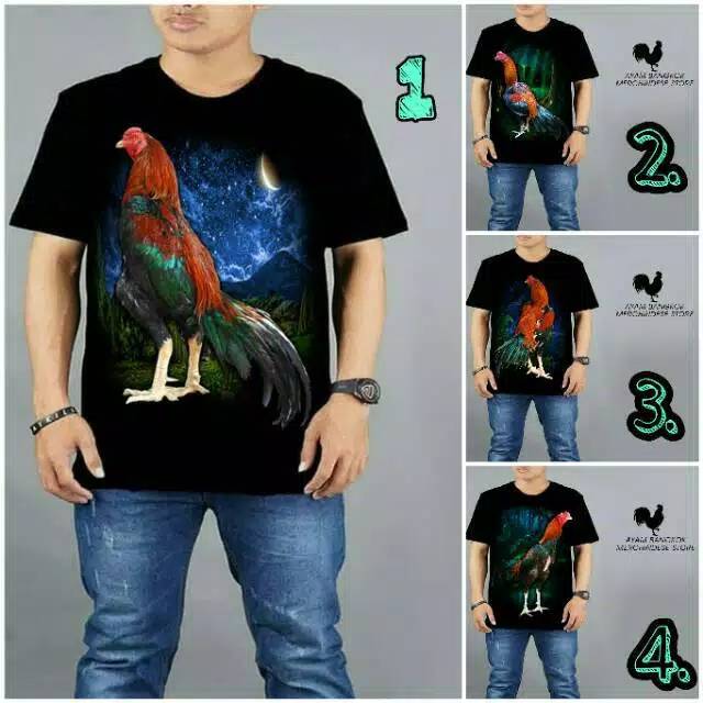 Kaos distro keren ayam bangkok , ayam adu , baju cowok terbaru