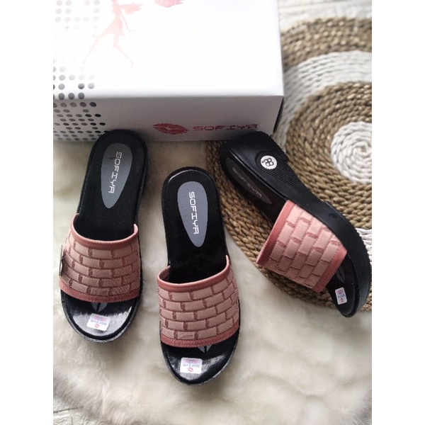 Sandal wanita terbaru/nevada terlaris/wedges shopia motif kotak